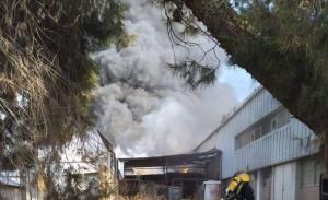 حريق مصنع بمدينة الحسن الصناعية
