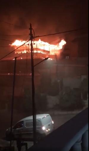 حريق في ضاحية الرشيد - فيديو