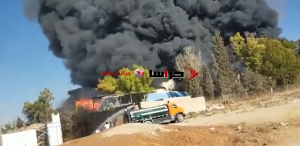حريق ضخم بمنطقة وادي العش - فيديو