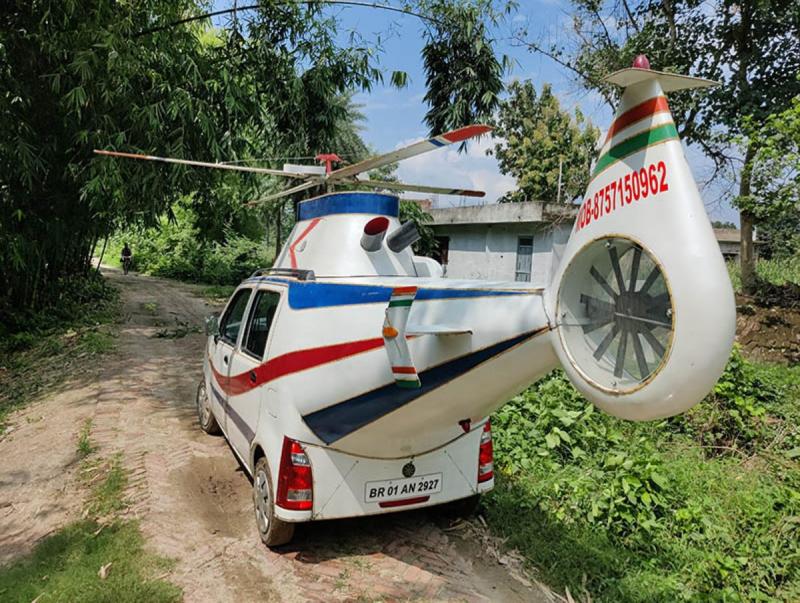 هندي يحوّل سيارته إلى هليكوبتر! Image