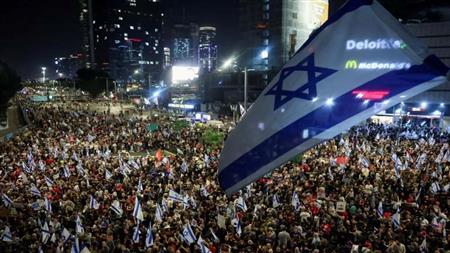 مظاهرة وسط تل أبيب تطالب بإقالة نتنياهو
