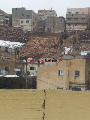 انهيار جدار استنادي  في حي الدبايبة - صور