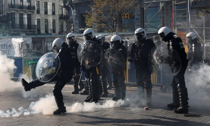 توقيف 150 شخصا خلال احتجاجات في بروكسل ولييج